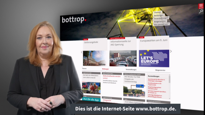 Video zur Funktionsweise der Internetseite www.bottrop.de mit Gebärdensprache