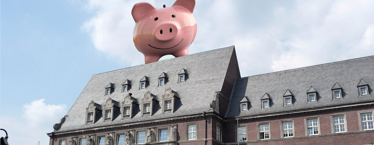 Sparschwein auf Rathaus