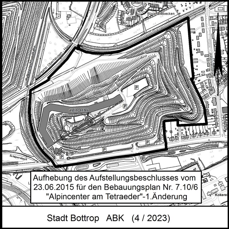 Aufhebung d. Aufstellungsbeschl. v. 23.06.2015 f. d. BPlan Nr. 7.10/6 "Alpincenter am Tetraeder"