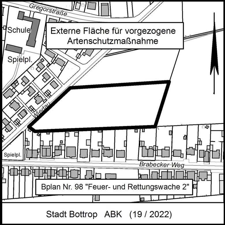 Externe Fläche für vorgezogene Artenschutzmaßnahme, Bplan Nr. 98